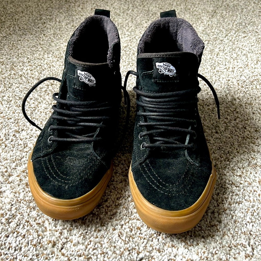 Vans high top fuzzy sneakers